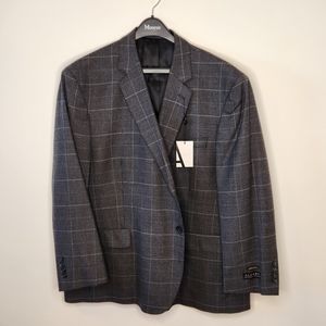 **NWT** Men’s Alfred Sung Charcoal/Light Plaid Sports Jacket